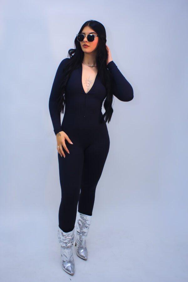 Macacão Bodycon Luxe em Poliamida – Manga Longa