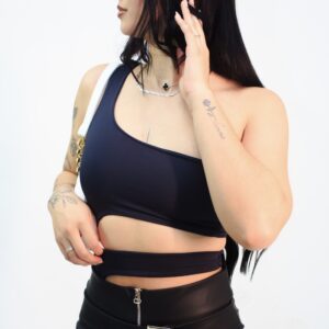 Body Assimétrico Cut Out - Preto